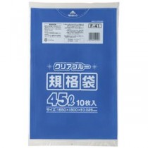 （まとめ）ジャパックス 規格袋45L F-41 クリアブルー 10枚（×10セット）