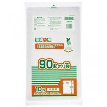 （まとめ）ジャパックス MAXバイオマス25%ポリ袋 90L半透明 10枚（×10セット）