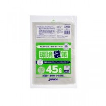 （まとめ）ジャパックス 環境袋策再生ポリ袋45L半透明10P（×10セット）