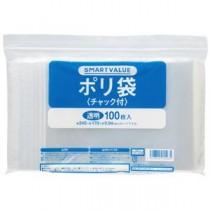 (まとめ）スマートバリュー ポリ袋チャック付 170X240mm 100枚 B807J (×10セット）