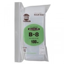 (まとめ）生産日本社 チャックポリ袋 85×60mm 100枚 B-8 (×10セット）