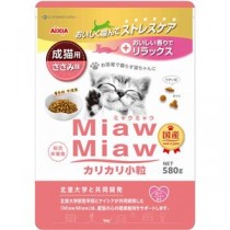 【まとめ】MiawMiaw カリカリ小粒 ささみ味 580g［猫用フード］【×12セット】