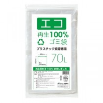 テラモト エコ再生100%ゴミ袋（10枚入×30冊） 70L