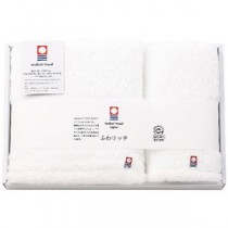 ふわリッチ 無撚糸バス・フェイスタオルセット 9120-041