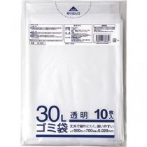 クラフトマン 業務用透明メタロセン配合厚手ゴミ袋 30L HK-025 1セット(600枚:10枚×60パック)