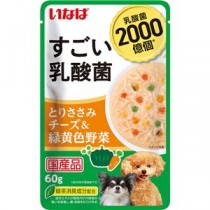 （まとめ） いなば すごい乳酸菌パウチ とりささみ チーズ＆緑黄色野菜 60g （ペットフード・犬用） 【×24セット】