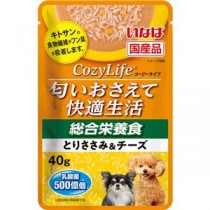（まとめ） いなば CozyLifeパウチ 総合栄養食 とりささみ＆チーズ 40g （ペットフード・犬用） 【×24セット】