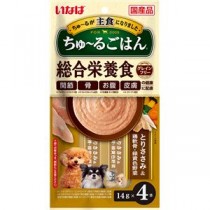（まとめ） いなば ちゅ～るごはん とりささみ＆鶏軟骨・緑黄色野菜 14g×4本 （ペットフード・犬用） 【×10セット】