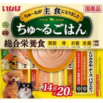 （まとめ） いなば ちゅ～るごはん とりささみ・チーズバラエティ 14g×20本 （ペットフード・犬用） 【×4セット】