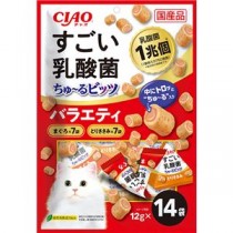 （まとめ） CIAO すごい乳酸菌ちゅ～るビッツ バラエティ 12g×14 （ペットフード・猫用） 【×3セット】