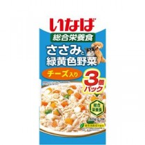 （まとめ） いなば ささみと緑黄色野菜 チーズ入り 60g×3 （ペットフード・犬用） 【×10セット】