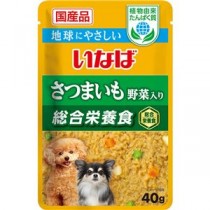 （まとめ） いなば 植物由来たんぱく質パウチ さつまいも 野菜入り 40g （ペットフード・犬用） 【×24セット】