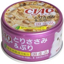 （まとめ） CIAO とりささみ＆ぶり 85g （ペットフード・猫用） 【×10セット】