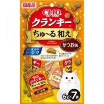 （まとめ） CIAO クランキー ちゅ～る和え かつお味 6g×7袋 （ペットフード・猫用） 【×10セット】