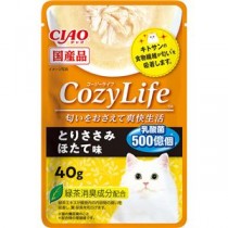 （まとめ） CIAO CozyLifeパウチ とりささみ ほたて味 40g （ペットフード・猫用） 【×24セット】