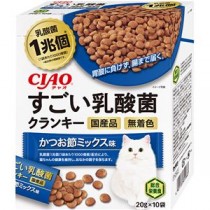 （まとめ） CIAO すごい乳酸菌クランキーBOX かつお節ミックス味 20g×10袋 （ペットフード・猫用） 【×5セット】