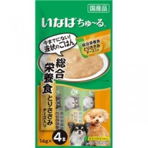 （まとめ） いなば ちゅ～る 総合栄養食 とりささみ チーズ入り 14g×4本 （ペットフード・犬用） 【×10セット】