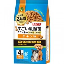 （まとめ） いなば すごい乳酸菌クランキー チキン味 760g（190g×4袋） （ペットフード・犬用） 【×4セット】