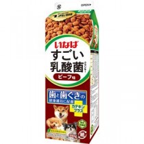 （まとめ） いなば すごい乳酸菌クランキー牛乳パック ビーフ味 380g （ペットフード・犬用） 【×5セット】