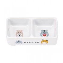 （まとめ） ハムちゃんのダブル食器 1個 （ペット用品・小動物用） 【×3セット】