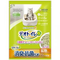 （まとめ） デオトイレ 飛び散らない消臭・抗菌サンド 2L （ペット用品） 【×2セット】
