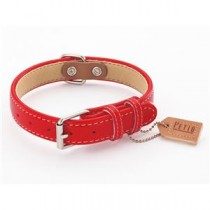 （まとめ）プレーン平首輪 24mm レッド【×2セット】 (犬用品/首輪)