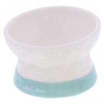 （まとめ）フードが食べやすい脚付き陶器食器 Sサイズ【×2セット】 (犬猫用品/食器)