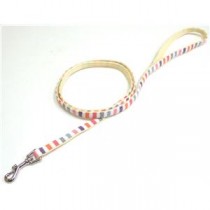 （まとめ）ストライプリード #10 マルチホワイト【×3セット】 (犬用品/リード)