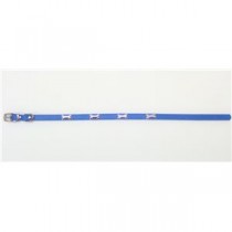 （まとめ）Wレザーカラー ボーン L ブルー【×2セット】 (犬用品/首輪)