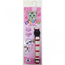 （まとめ）ニットボーダーキャット レッド【×5セット】 (犬用品/首輪)