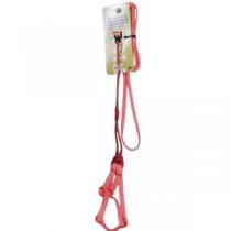 （まとめ）アンブルハーネスリード ギンガム レッド【×2セット】 (犬用品/リード)