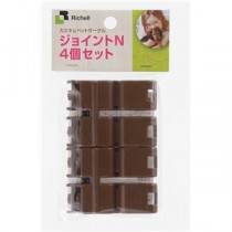 （まとめ）カスタムペットサークル ジョイントN 4個セット ブラウン【×5セット】 (ペット住関連用品/ケイジ・サークル)