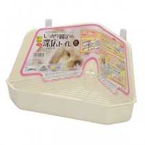（まとめ）しっかり固定の深広トイレ IV（アイボリー）【×2セット】 (小動物用品/トイレ・砂・シーツ)