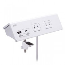 サンワサプライ クランプ固定式タップ （ホワイト色） TAP-B105UC-3W