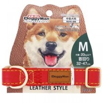 （まとめ） Doggy's Tailor ドッグカラー M レザースタイル レッド 【×2セット】 （犬用品／首輪）