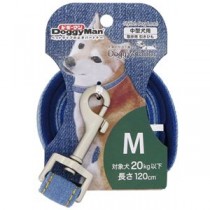 （まとめ） Doggy's Tailor ドッグリード M デニムスタイル ブルー 【×2セット】 （犬用品／リード）