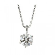 ダイヤモンドペンダント/ネックレス プラチナ Pt900 0.5ct ダイヤネックレス 一粒 6本爪 Hカラー SI2クラス Good 0.5カラット 鑑定書付き