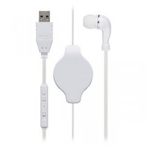 ミヨシ 巻き取り式片耳イヤホン USB ホワイト UHP-K01／WH