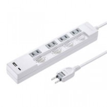 サンワサプライ USB充電機能付きタップ Type-C搭載 TAP-B102UC-2W