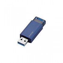 エレコム USBメモリー／USB3.1（Gen1）対応／ノック式／オートリターン機能付／32GB／ブルー MF-PKU3032GBU