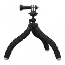 エレコム GoPro HERO9／8／7／6／5／MAX用 マウント 自撮り棒 フレキシブル 三脚 軽量 小型 立てる 巻き付ける 挟む アクションカメラ用 AC-TPFL01BK