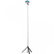 エレコム スマホ用三脚 ロングタイプ 最長160cm ワンボタン組み立て 軽量 カメラ可 耐荷重30kg フォルダー対応4.0～6.5インチ ブラック 滑り止め アクセサリーシュ P-STSRSLBK
