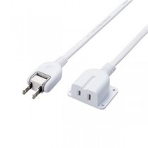 エレコム 延長タップ／ネジ固定タイプ／ホコリ防止シャッター付／2.5m／ホワイト T-X01S-2125WH
