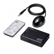 エレコム HDMI切替器／4K60Hz対応／3ポート／3入力（HDMI）・1出力（HDMI）／分離型リモコン受光部タイプ／専用リモコン付／専用ACアダプター付き／ブラック DH-SW4KA31BK