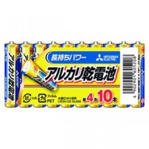（まとめ） 三菱電機ライフネット アルカリ乾電池 単四 Nタイプ 10本パック 【×5セット】