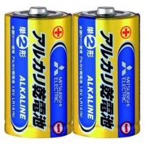 （まとめ） 三菱電機ライフネット アルカリ乾電池 単二 Nタイプ 2本パック 【×10セット】