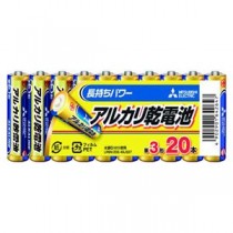 （まとめ） 三菱電機ライフネット アルカリ乾電池 単三 Nタイプ 20本パック 【×3セット】