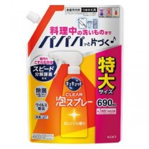 （まとめ） 花王 キュキュット泡スプレーオレンジ詰替690 【×3セット】