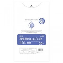 （まとめ） シモジマ HEIKO再生原料LDゴミ袋透明 45L 20枚 【×5セット】