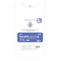 （まとめ） シモジマ HEIKO再生原料LDゴミ袋透明 70L 20枚 【×5セット】